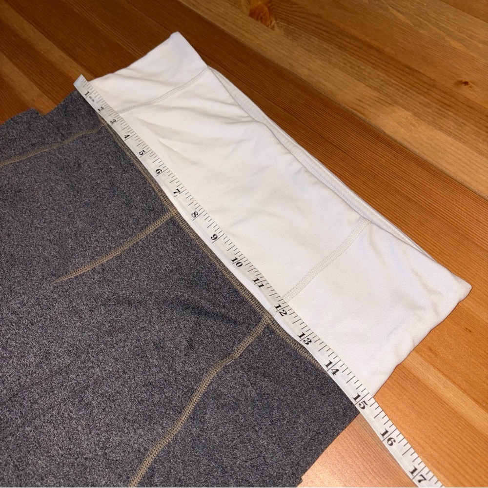 Athleta Modblock Salutation Tights Size Medium Gray Colorblock High Rise Pockets - Picture 5 of 10